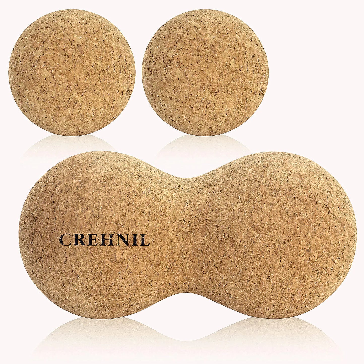 Natural Cork Massage Ball Set | Peanut Roller & Trigger Point Balls for Myofascial Release