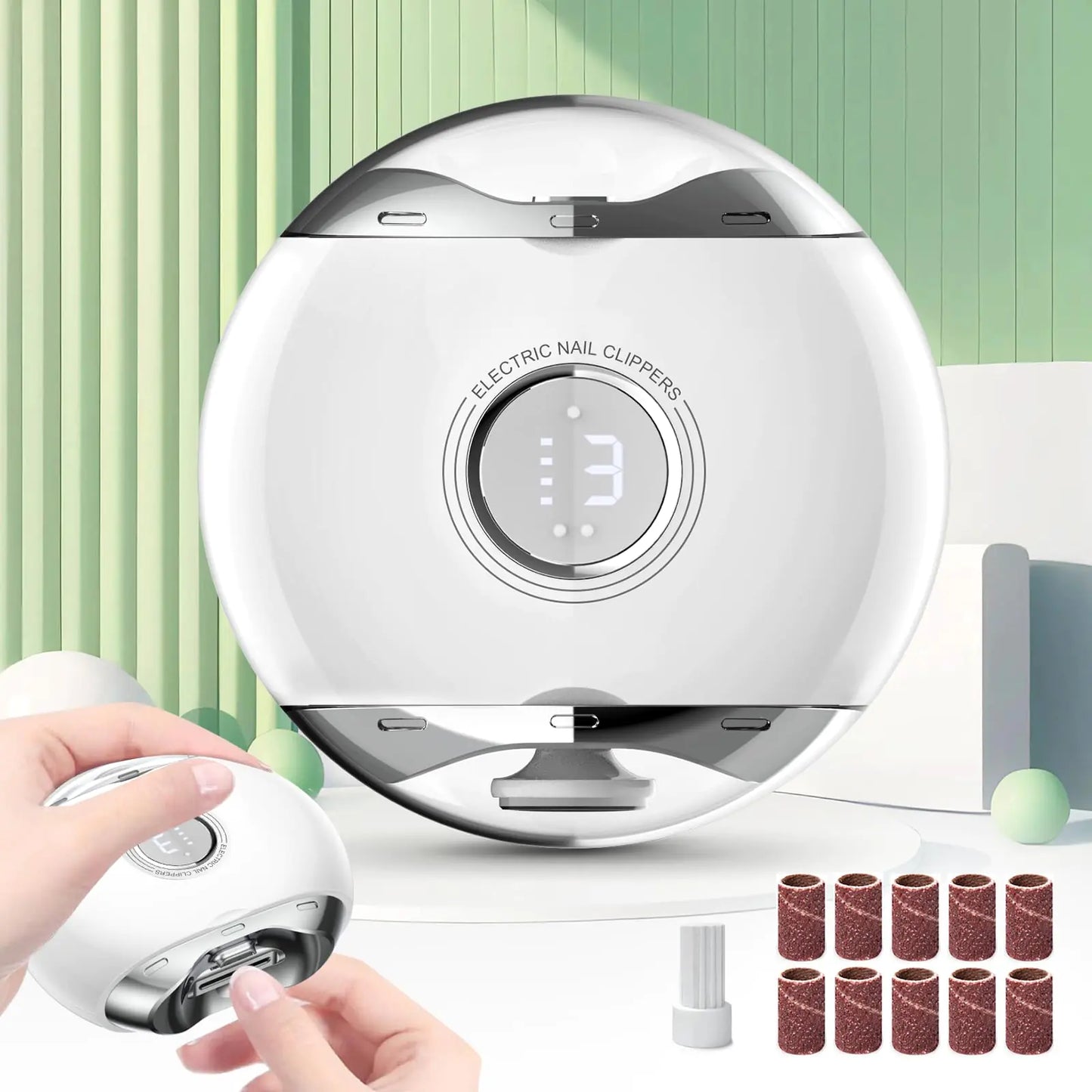 Electric Nail Clipper with LED & Polisher | Safe, One-Touch Nail Care
