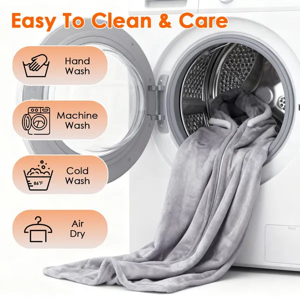 Additional view of Wearable Heated Throw Blanket Hoodie | Multi-Zone Warmth for Cozy, On-the-Go Comfort