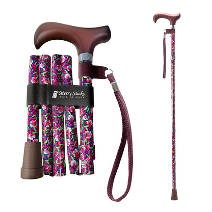 Merry Sticks | Lightweight Adjustable Cane with Ergonomic Handle & Wrist Strap