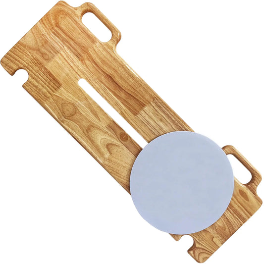Premium Solid Wood Transfer Board with 360° Rotating Seat – 30” Patient Slide Assist Device for Wheelchair, Bed & Car Transfers