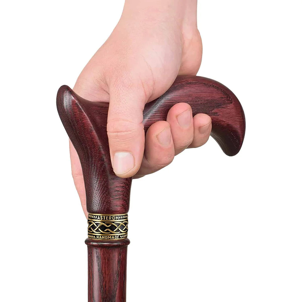 Asterom Derby Oak Walking Cane | Ergonomic Wooden Cane