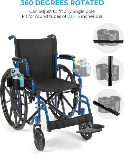 Multifunction Rollator & Mobility Cup Holder with Storage