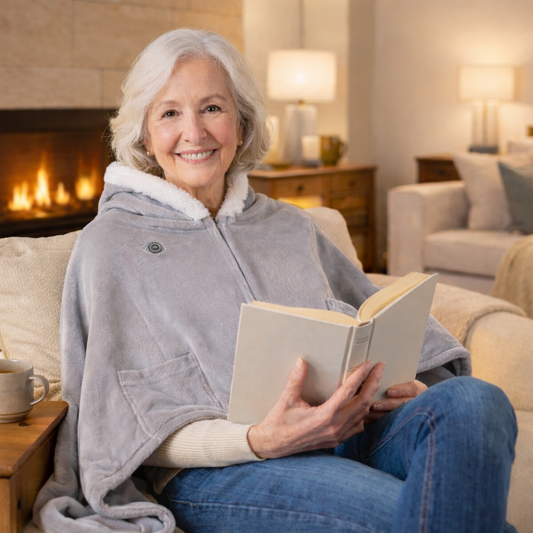 Wearable Heated Throw Blanket Hoodie | Multi-Zone Warmth for Cozy, On-the-Go Comfort
