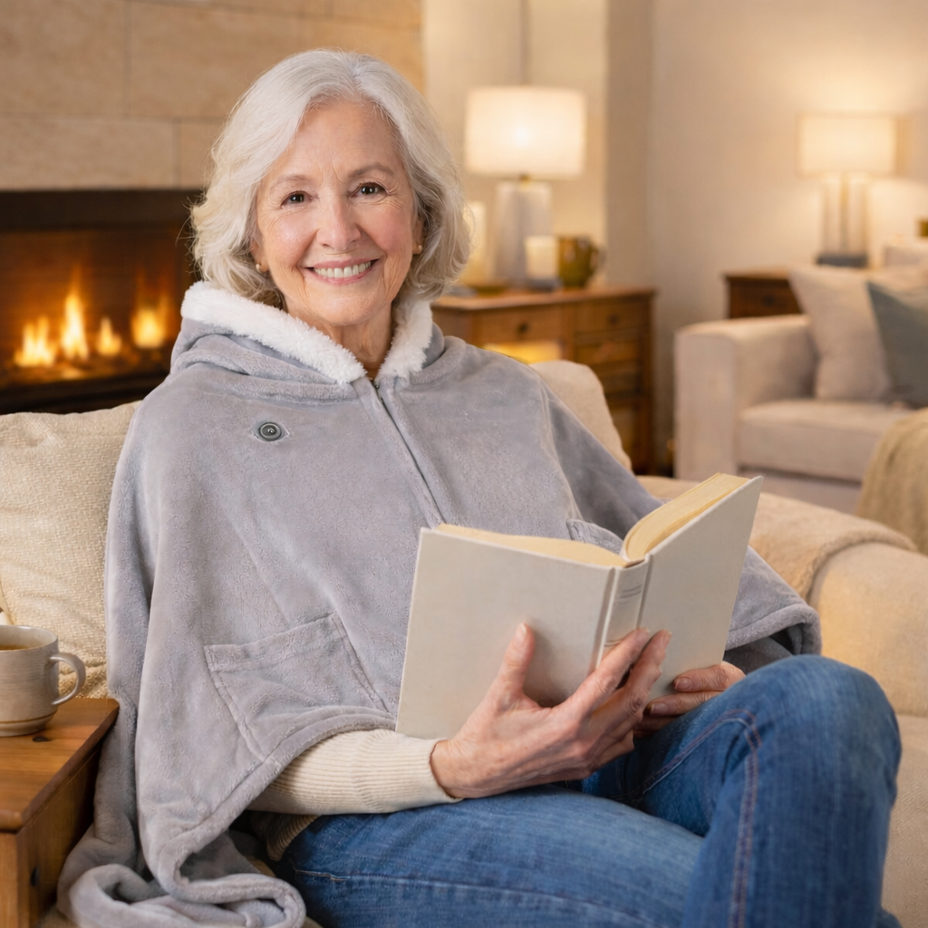 Wearable Heated Throw Blanket Hoodie | Multi-Zone Warmth for Cozy, On-the-Go Comfort