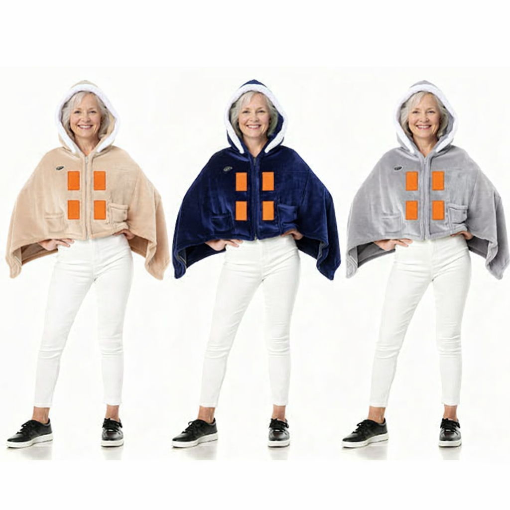 Additional view of Wearable Heated Throw Blanket Hoodie | Multi-Zone Warmth for Cozy, On-the-Go Comfort