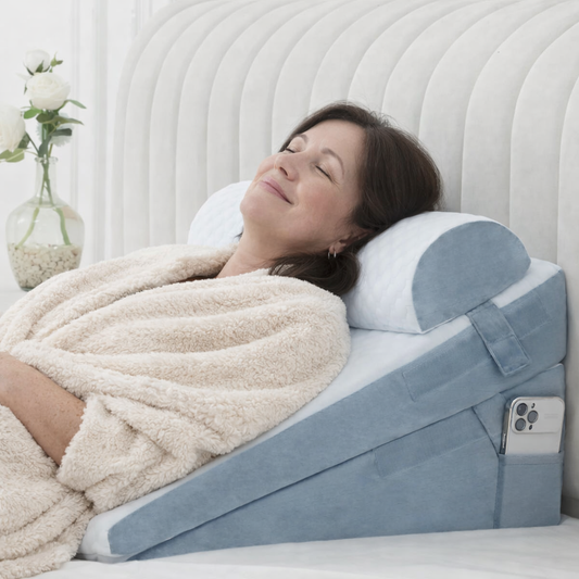 Adjustable Memory Foam Bed Wedge Pillow System | Multi-Height Support for Sleep & Recovery | Reflex Mobility