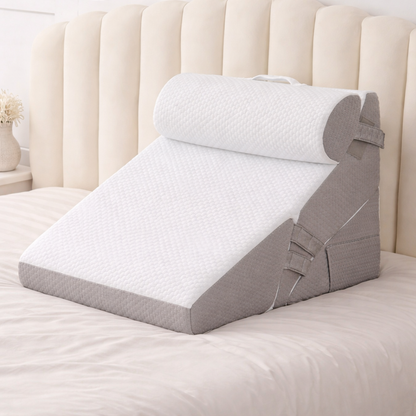 4-Piece Orthopedic Bed Wedge Pillow Set | Adjustable Memory Foam Support for Recovery & Relief | Reflex Mobility