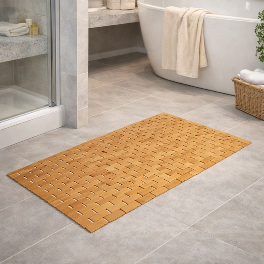 Bamboo Bath Mat (16" x 34") | Non-Slip Waterproof Bathroom Runner