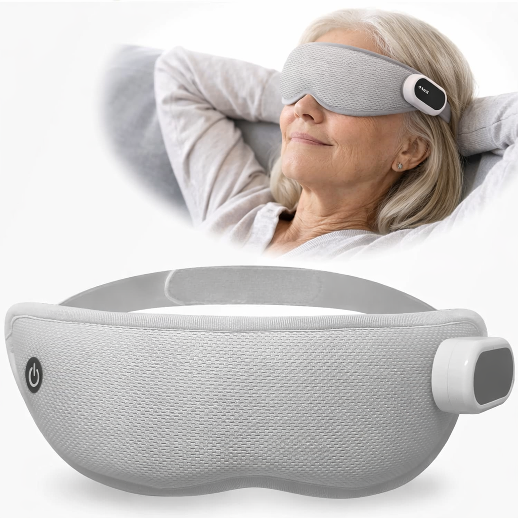 Heated & Cooling Eye Massager Mask | Vibration Therapy for Eye Strain & Sleep Support