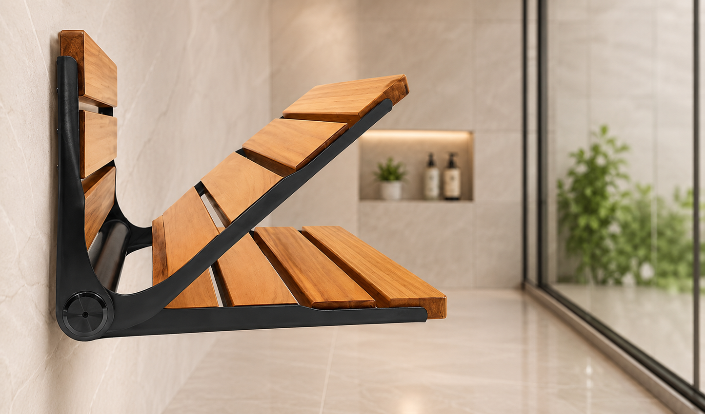 Premium Folding Teak Shower Seat