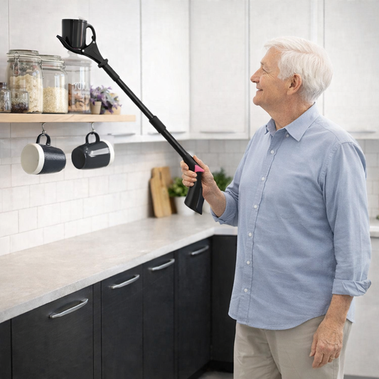 2-Pack Foldable Reacher Grabber Tool with Magnetic Tip | 19" Rotating Pickup Tool | Black