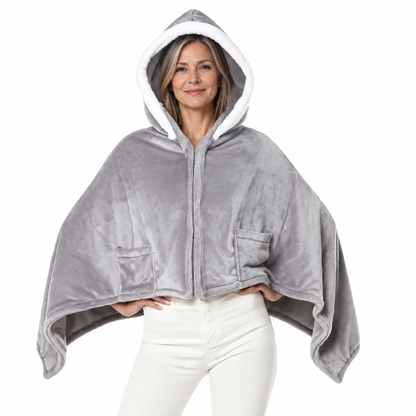 Additional view of Wearable Heated Throw Blanket Hoodie | Multi-Zone Warmth for Cozy, On-the-Go Comfort
