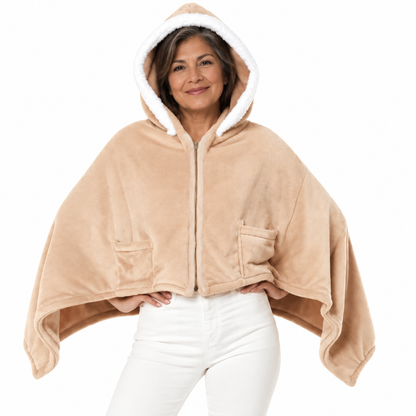 Additional view of Wearable Heated Throw Blanket Hoodie | Multi-Zone Warmth for Cozy, On-the-Go Comfort