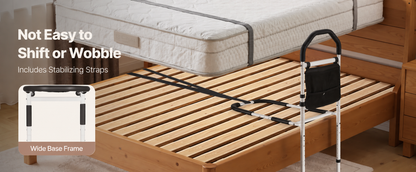 Adjustable Bed Assist Rail with Storage Pocket | Under-Mattress Support