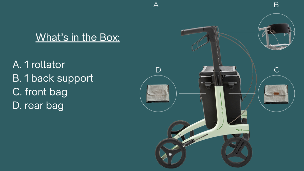 Rollz Air Lightweight Carbon Fiber Rollator Walker – alternate view 23