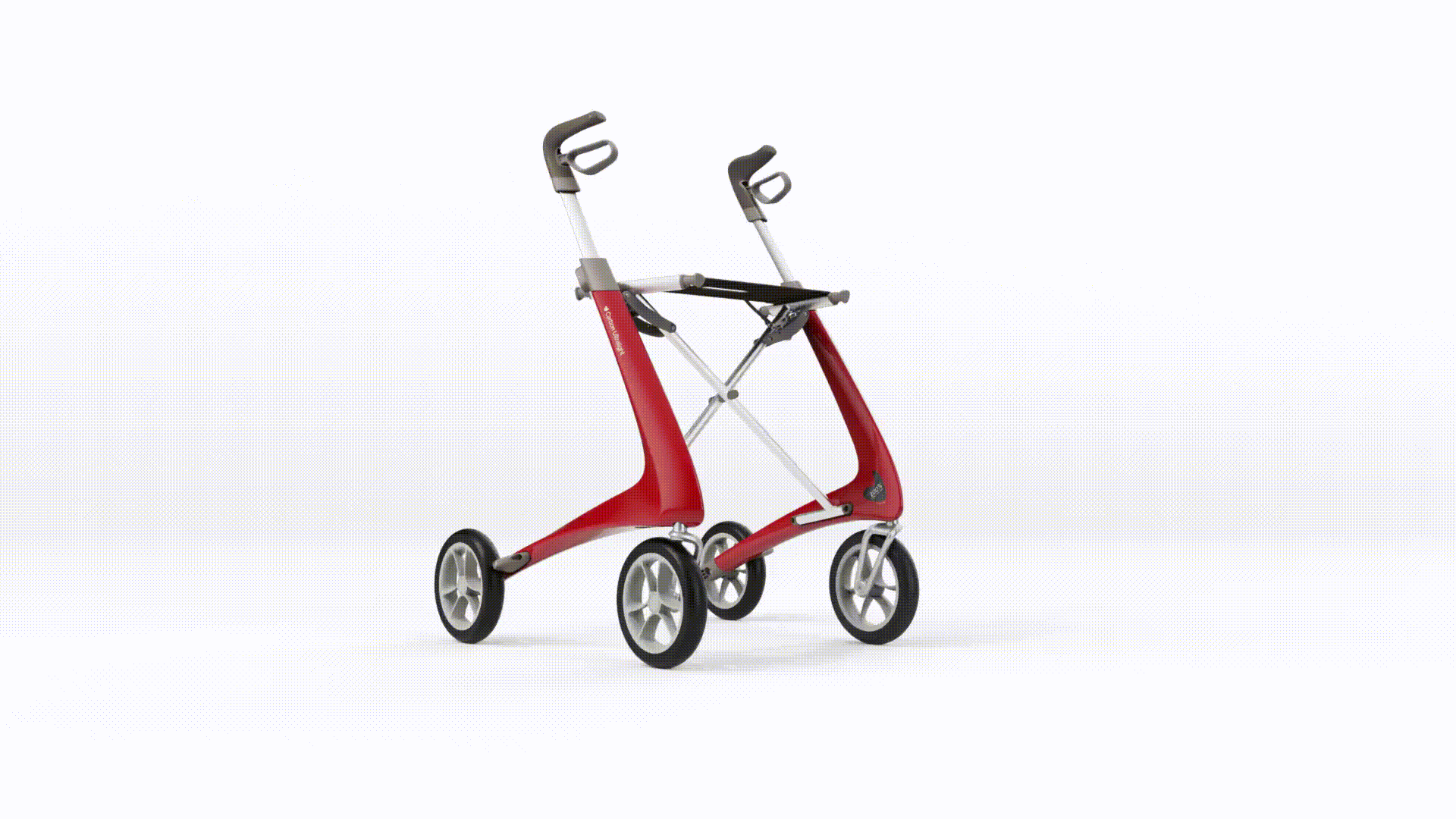 byACRE Carbon Ultralight Rollator Walker – red