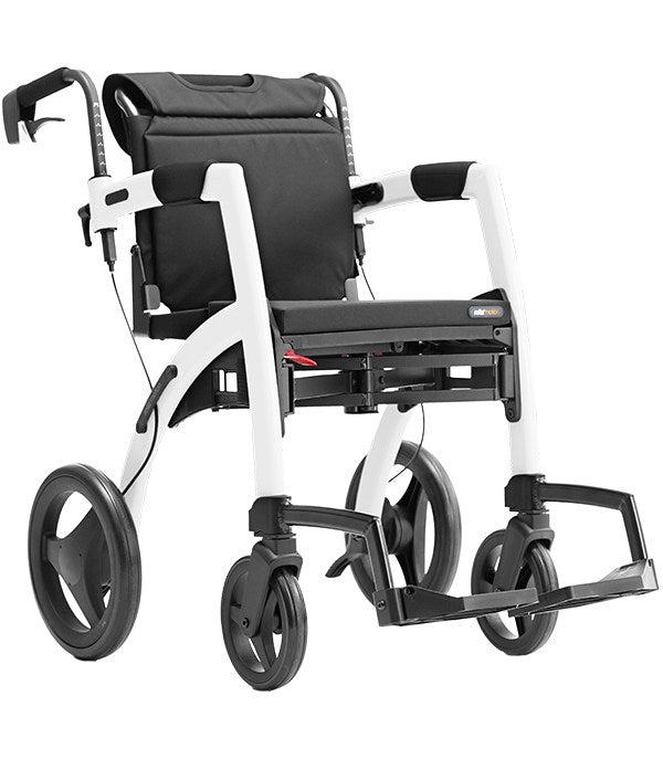 Rollz Motion Rollator Walker & Transport Chair – white wheel detail 2