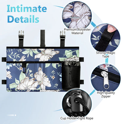 Multi-Pocket Walker Bag | Secure Buckle Straps & Cup Holder