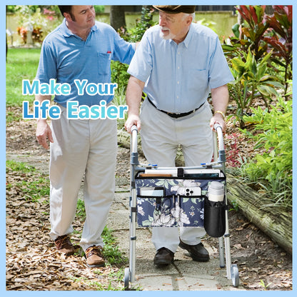 Multi-Pocket Walker Bag | Secure Buckle Straps & Cup Holder