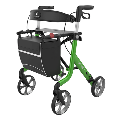 Rehasense Space LX Lightweight Rollator Walker – green front view