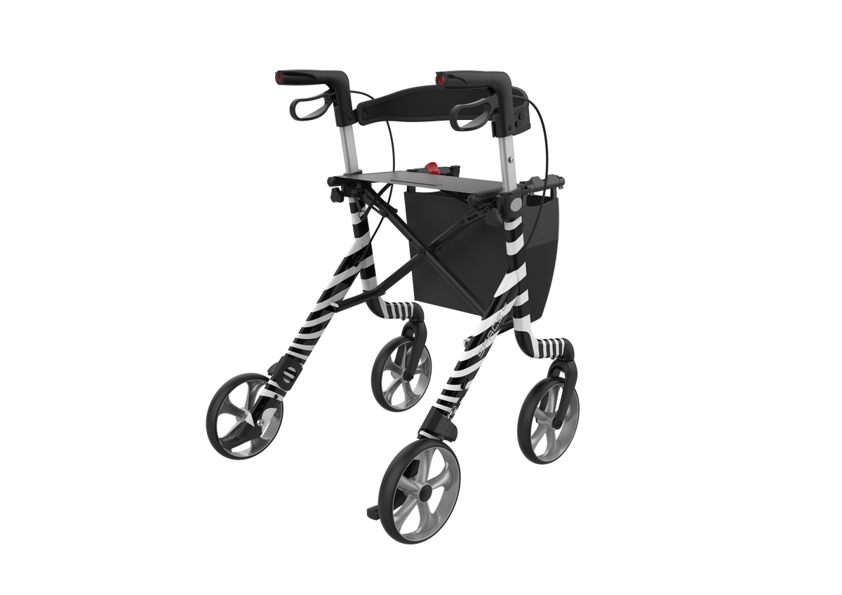 Rehasense Art Line Rollator Walker – zebra rear view 2