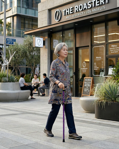 Folding Walking Cane | Lightweight Adjustable Travel Cane with T-Handle