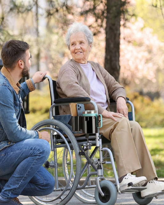Multifunction Rollator & Mobility Cup Holder with Storage