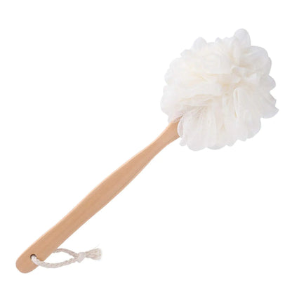 Long-Handled Soft Mesh Loofah Bath Brush | Easy-Reach Exfoliation & Gentle Cleansing