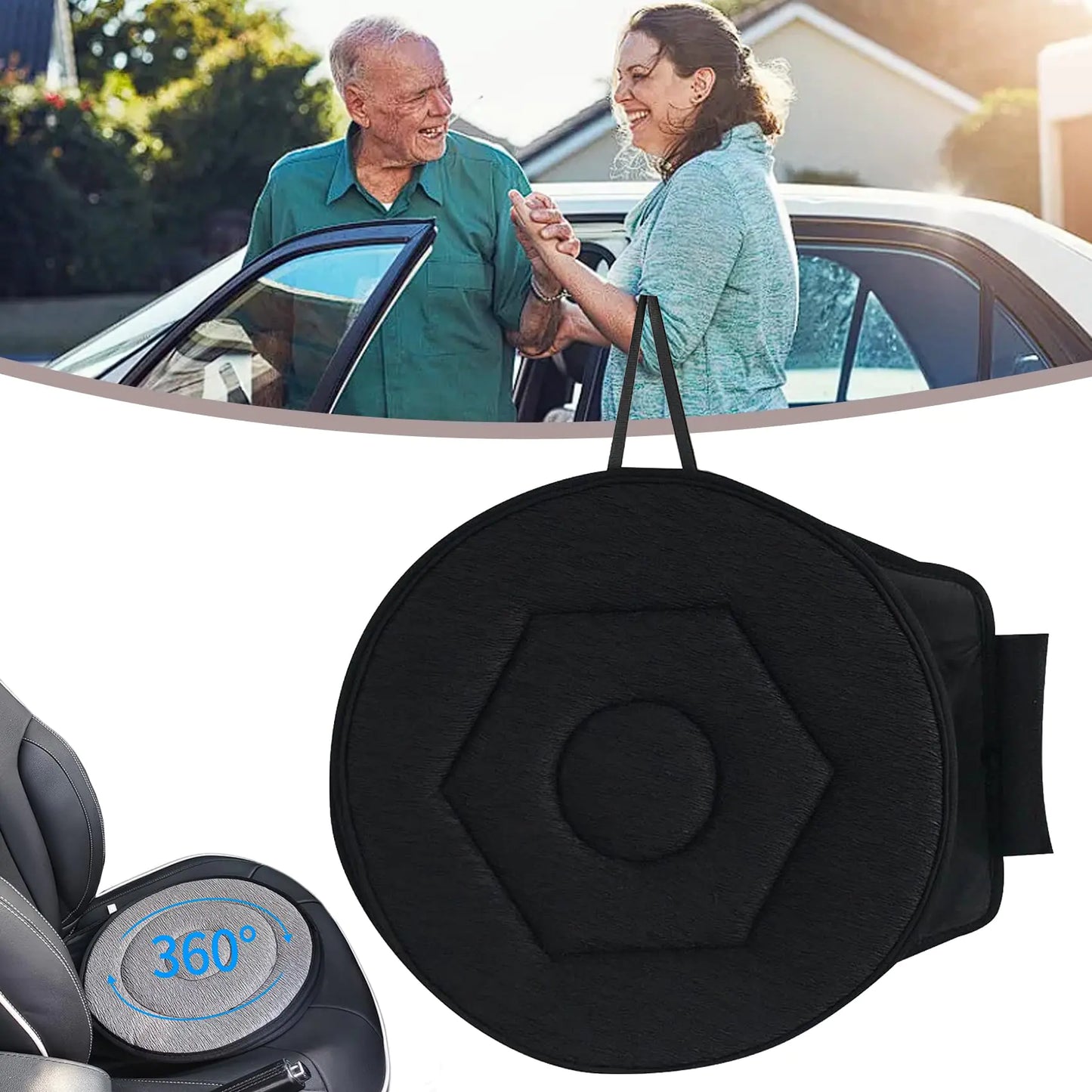 360° Rotating Seat Cushion | Swivel Car & Chair Transfer Cushion