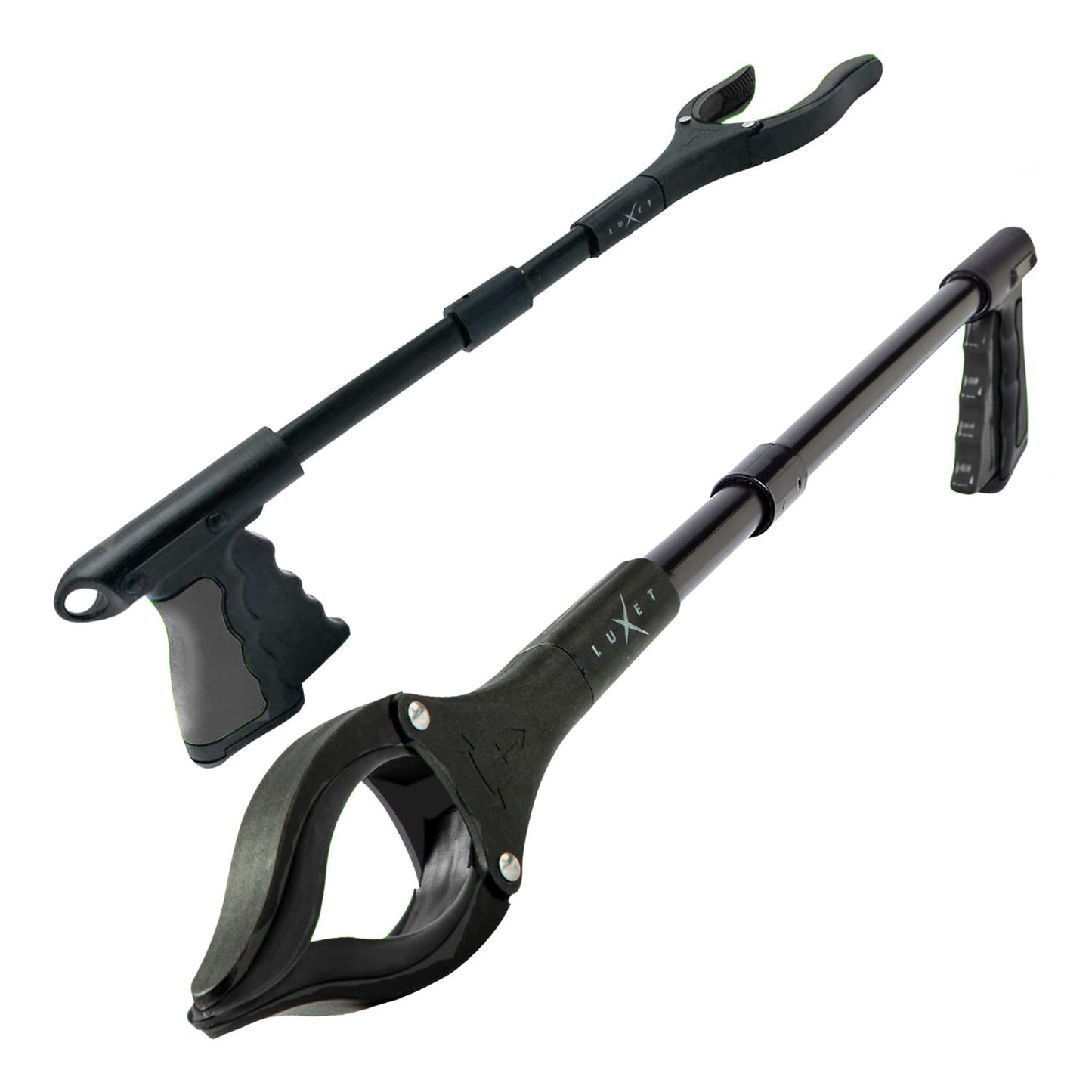 2-Pack Foldable Reacher Grabber Tool with Magnetic Tip | 19" Rotating Pickup Tool | Black