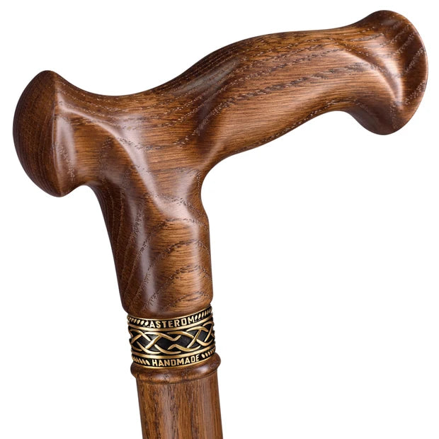 Asterom Vesper Ergonomic Wooden Walking Cane | Handcrafted Oak Cane
