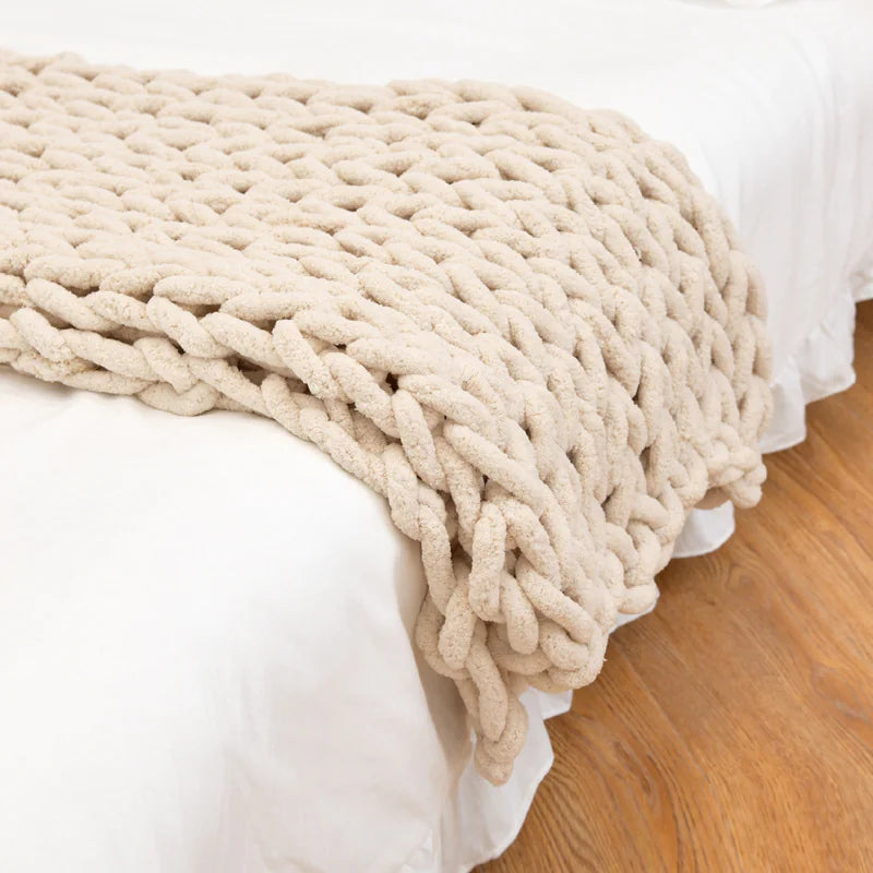 Weighted Knitted Wool Blanket | Calming Comfort for Rest & Relaxation