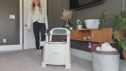 Adjustable Bedside Commode Chair | Armrests & Motion-Sensor Night Light